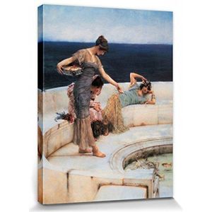 1art1 Sir Lawrence Alma-Tadema Poster Kunstdruk Op Canvas Silver Favourites, 1903 Muurschildering Print XXL Op Brancard | Afbeelding Affiche 80x60 cm