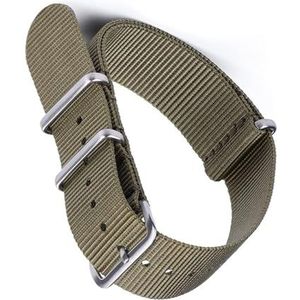 dayeer Premium visgraat veiligheidsgordel horlogeband voor 007 militair gestreepte nylon NAVO-band (Color : Light green, Size : 20mm)