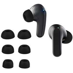 kwmobile 6x cover voor in-ear oortjes compatibel met Skullcandy Rail In-Ear Wireless - Vervangende oordopjes van siliconen in zwart - 3 maten