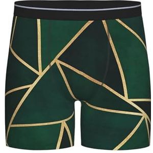 Boxer slips, heren onderbroek boxershorts, been boxer slips grappig nieuwigheid ondergoed, groen & goud patroon, zoals afgebeeld, L