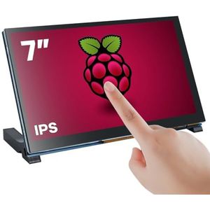 Hosyond 7 Inch Touchscreen IPS DSI Display Compatibel met Raspberry Pi 5/4/3, 800x480 Pixel Capacitieve Scherm MIPI Driver-Free Interface