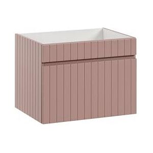 Muebles Slavic Badkamerkast Opgeschort Onder Wastafel Lade Handvat Frees Roze 60cm, moderne badkamer meubel unit