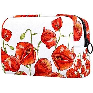 Plantaardige Patroon Make-up Tassen Draagbare Tote Cosmetica Tas Reizen Cosmetische Organizer Toilettas Make-up Cases voor Vrouwen, Multi kleuren 10, 18.5x7.5x13cm/7.3x3x5.1in,