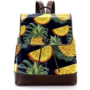 Gepersonaliseerde casual dagrugzak tas voor tiener tropisch fruit patroon schooltassen boekentassen, Meerkleurig, 27x12.3x32cm, Rugzak Rugzakken