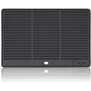 Wiltec set gietijzeren grillplaat en grillrooster 46,7 x 22,8 cm gietijzeren plaat voor BBQ met optimale warmteopslag, barbecue accessoires