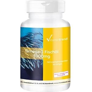 Omega-3 visolie 1000mg - 365 softgels voor 1 jaar, 18% eicosapentaeenzuur EPA en 12% docosahexaeenzuur DHA | Vitamintrend®