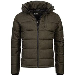 Indicode Heren Hebert Quilted Jacket | Gewatteerd jack in donsjackstijl Army S