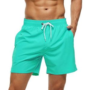 NIAN Stretch-zwembroek voor heren Sneldrogende strandshort met ritszakken en meshvoering