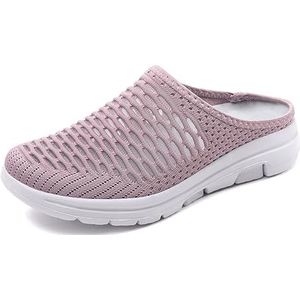 Damessportslippers Zomer Ademende Gebreide Mesh-sandalen Vrije Tijd Grote Wandelschoenen Lichtgewicht Comfortabele Orthopedische Schoenen (Color : Pink, Size : 40 EU)
