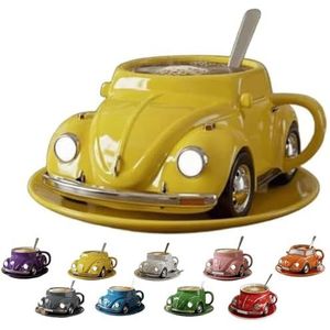 ZQXYXFUS Kevervormige koffiemok, handgemaakte keramische kevervormige koffiemokken, nieuwigheid theekop thuiskantoor decoratie, autovormige koffiemok voor autofans, creatieve geschenken voor