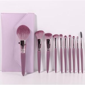 op voorraad, Nieuwe 10 make-upborstels, schoonheidshulpmiddelen, make-upborstelsets, paarse schoonheidssets, complete sets
