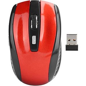 Draadloze Muis, Stille Muis 2.4G Draagbare Mobiele Optische Muis met USB-ontvanger Instelbare DPI voor Gamingaccessoires voor Notebooks(rood)