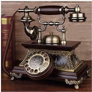 Telefoon Amerikaanse Antieke Telefoon Wijzerplaat Wijzerplaat Gesneden Mechanische Ringtones Europese Massief Houten Telefoon Thuis Rotatie Vaste Kantoor Antieke Retro Telefoon