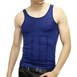 Slanker makende bodyshaper voor heren, vest, shirt, blauw, XL