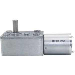 12 V 2 RPM bij 150 RPM hoog koppel wormversnellingsmotor metalen lage snelheid omkeerbare wormtransmissiemotor JGY370 (maat: 23RPM, kleur: 12V