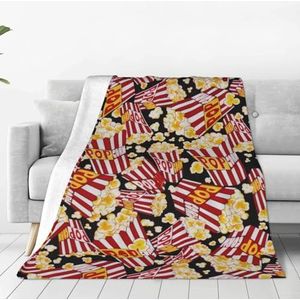 CRJSYCBYB Popcorn Print Gedrukt Multi-Yard Super Zachte Flanel Deken Reizen Deken Zachte Pluche Deken