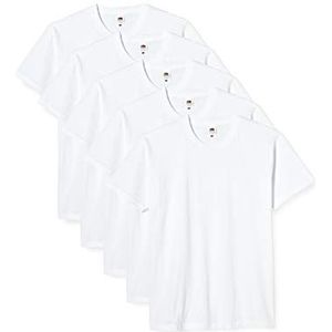 Fruit of the Loom Valueweight T-shirt met korte mouwen voor heren (Pack van 5), Wit (Wit 0_wit(wit)), 4XL