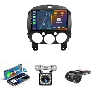 Dubbel Din Auto Stereo Compatibel Met Apple Carplay Android Auto Voor MAZDA 2 Mazda2 2007-2014 Plug En Play AM/FM Autoradio Back-up Camera, Stuurbediening, Spiegel Link(NF-1 WIFI 1G+32G)