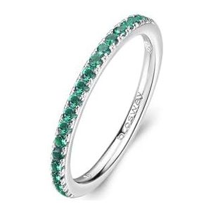 Brosway FANCY women's ring in 925 silver with green zircons FLG65B size 14