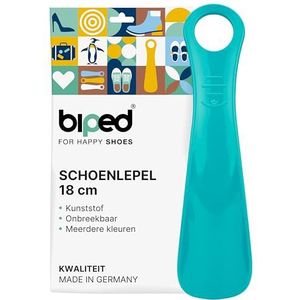 biped schoenlepel kunststof 18 cm – Mini schoenlepel ergonomisch reisformaat – Handig voor kinderen en volwassenen – Compact hulpmiddel onderweg z2798(petrol)