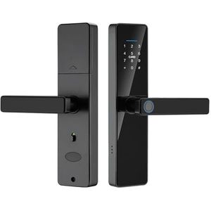 For Tuya Smartlife APP Afstandsbediening Smart Vingerafdruk Wachtwoord Slot Keyless Entry Beveiliging Handvat For Thuis(Black No Tuya)