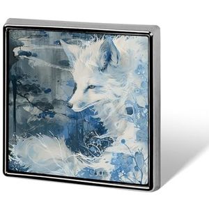 Anime Witte Vos Vierkante Revers Pin Vrouwen Nieuwigheid Knopen & Pins Metalen Badge Leuke Broche Pin Retro Pinback Badge Mode Tas Pins Voor Hoed Rugzakken Tie Pak Bruiloft Party Accessoire