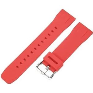 Siliconen Horlogeband geschikt for Casio PRG-650 PRW-6600 Prg600 Protrek Serie Bergbeklimmen Waterdicht Transpiratie Horlogeband 24mm (Color : Red-Steel-K5, Size : 24mm)