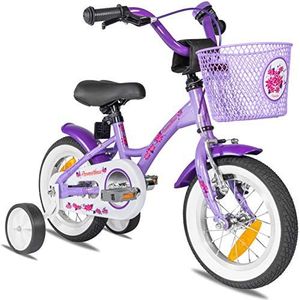PROMETHEUS BICYCLES kinderfiets 12 inch meisjes- fiets meisje van 3 jaar met zijwieltjes terugtraprem Meisjesfiets 12 inch in paars