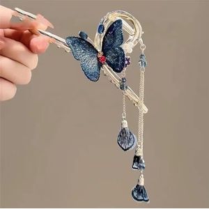 Grote haarklauwclips, Koreaanse blauwe vlinder Fishtail haarclips for vrouwen Haarspeld Haarklauw Elegante krabhaai Clip Hoofdtooi 1 (Color : 2)