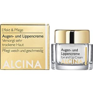 ALCINA Oog- en lippencrème, 1 x 15 ml, effect en verzorging, intensieve lippenverzorging en oogverzorging, voor extreem droge huid bij ogen en lippen
