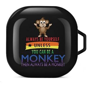 Rainbow Always Be Yourself Pirate Monkey Oordopjes hoesje compatibel met Samsung Hard Shell Beschermhoes Zwart-stijl