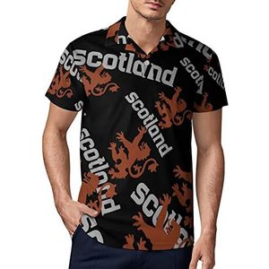 Scotland Lion UK Schotse heren golf poloshirt zomer korte mouw T-shirt casual sneldrogende T-shirts 4XL