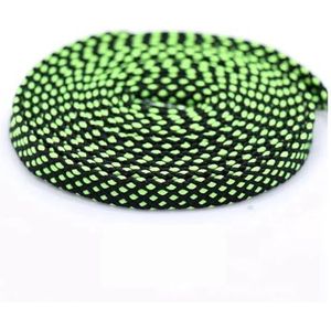 MORENTSU 2 paar schoenveter mode polyester sneaker schoen kant kleuren geruite dubbellaags holle platte schoenveters 100/120/140 cm PD1, Zwart Groen, 140