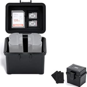 JJC 2IN1 Geheugenkaart Case & Camera Batterij Case, Voor 2x Camera Batterijen Grootte ≤ 2.1x1.6x1.1 inch, Kaarthouder
