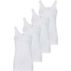 ONLY Onllive LUV Tanktop voor dames, zomer, regular fit, set van 4, basic shirt met ronde hals, mouwloos, bovenstuk, effen, zwart, wit, beige, rood, groen, blauw, marineblauw, S, M, L, XL, XXL, Pack