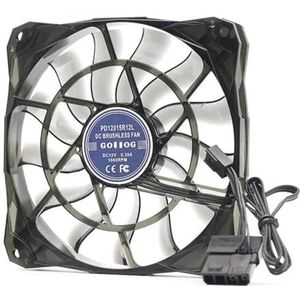 120 mm x 15 ultradunne, regelbare snelheidskoelventilator, 53 CFM voor pc, behuizing, servers en elektronicakoeling