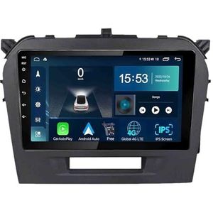 Android 14.0 2 Din Autoradio 9"" Touchscreen Auto Stereo voor Suzuki Vitara 2014-2018 met Draadloze Carplay Android Auto GPS navigatie AHD Omgekeerd beeld Stuurwielbediening(S-1(2G+32G))