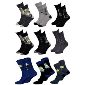 Sokkenpakket MEN DESPICABLE ME (as3, numeric, numeric_43, numeric_46, regular, regular, Set van 9 Paar SURPRISE Sokken)