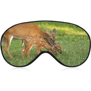 Schattige dieren witstaartherten doe slaap oogmasker voor mannen vrouwen tieners kinderen, nacht slaap oogschaduw cover comfort voor reizen yoga dutje