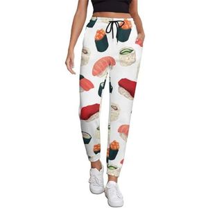 Japanse sushi-joggingbroek voor dames, hardloopbroek, joggingbroek, casual, elastische taille, lang, met zakken