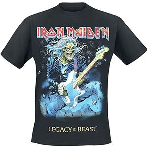 Iron Maiden Eddie On Bass T-shirt zwart M 100% katoen Band merch, Bands