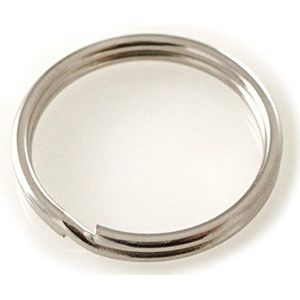 van den Heuvel Stalen sleutelring 60 mm diameter, grote vernikkelde sleutelhangerring, duurzame sleutelhanger voor het organiseren van sleutels, Made in Germany