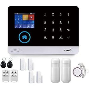 Huisbeveiligingssysteem, Smart Home GSM Alarmsysteem for Thuis Met Bewegingssensor Draadloze Sirene Nachtzicht IP Camera Tuya(D-103.)