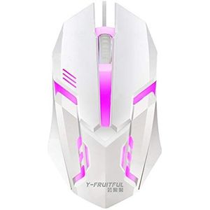 Voor S1 Gaming Mouse Compatibel voor Tablet Laptop USB Bedrade Muis Compatibel voor LED Backlight PC Computer Muis Ergonomie Gaming Muis Flank Kabel Optische Muizen (wit)