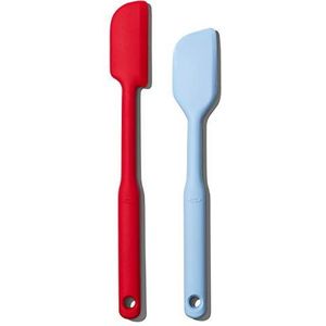 OXO 11299800 Good Grips 2 Stuk Siliconen Spatel Set, rood/seltzer