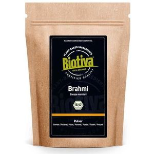 Biotiva Brahmi Poeder Biologisch 1000g (2x500g) - Bacopa Monnieri - Geheugenfabriek - Veganistisch - Gegarandeerd zonder additieven - Gebotteld en gecontroleerd in Duitsland (DE-ÖKO-005)