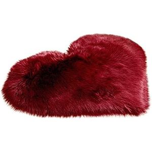 Tapijt Lange Haar Solid Mat Seat Pad Home Decor Luxe Rechthoek Zachte Schapenvacht Fluffy Area Rug Faux Wit Tapijt Shaggy Woonkamer Tapijt Woonkamer (Size : D40x50cmwinered)