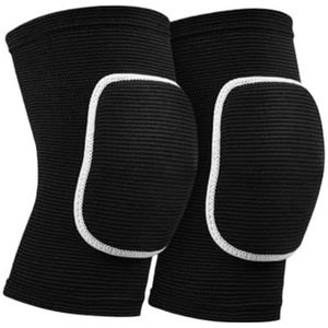 Knieondersteuning, Een paar zachte, ademende kniebeschermers, kniesteun, elastische sportkniebeschermers Kniebandages(Black-White edge,S)