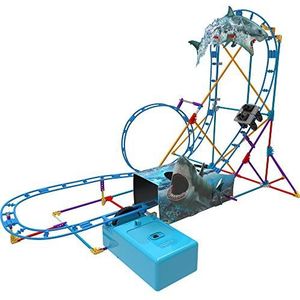 K'Nex 34041 bouw- en constructiespeelgoedset Shark Coaster, STEM bouwdoos, constructieset voor achtbaan met haai-aanslag, bouwset met 174 delen, speelset voor kinderen vanaf 7 jaar, meerkleurig