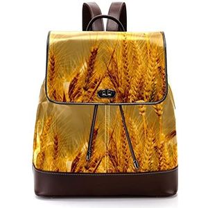 Gouden tarwe gepersonaliseerde schooltassen boekentassen voor tiener, Meerkleurig, 27x12.3x32cm, Rugzak Rugzakken
